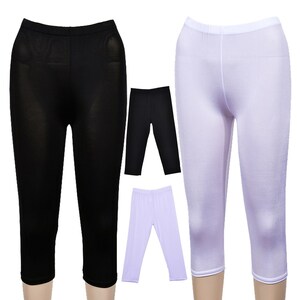 (Limited Special Price) Domestically produced cool refrigerator fiber natural material rayon spandex capri leggings black white home training suit