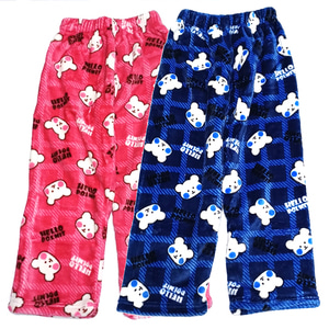 Domestic-produced children&#039;s sleeping pajamas Junior pajamas Winter Thick microfiber mink napping indoor clothing pants