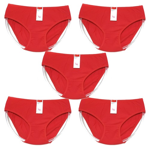 (5 Pieces) Domestic Produced Women&#039;s Lucky Red Cotton Spandex Triangular Pants Women&#039;s Underwear Set up to 88