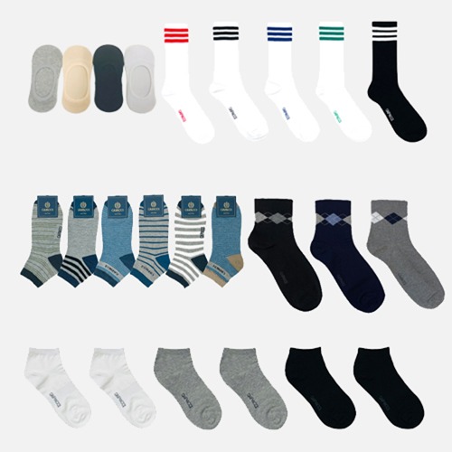 Domestic-made 5 pairs of additional sneakers Ankle Medium neck Long neck Plain Fashion Samseon Socks 22 types Collection